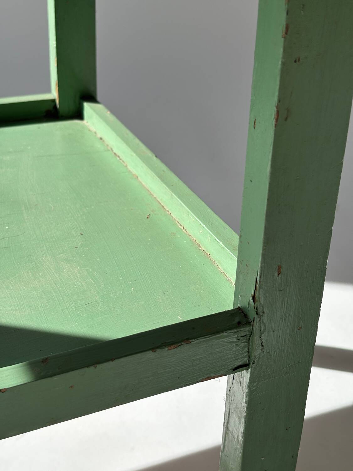 Painted wooden serving trolley, patinated, circa 1950