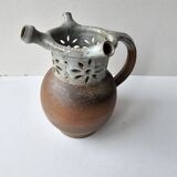 Unusual ceramic vase, Puisaye type, signed (signature to be identified)