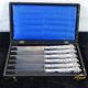 6 dessert knives blade and handle in sterling silver