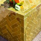 Table basse en Zellige moderne vert olive