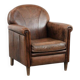 Beautiful vintage sheep leather armchair with a characterful appearance