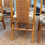 Set of six bamboo chairs from the 70s