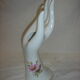 White hand ceramic soliflore with decorations