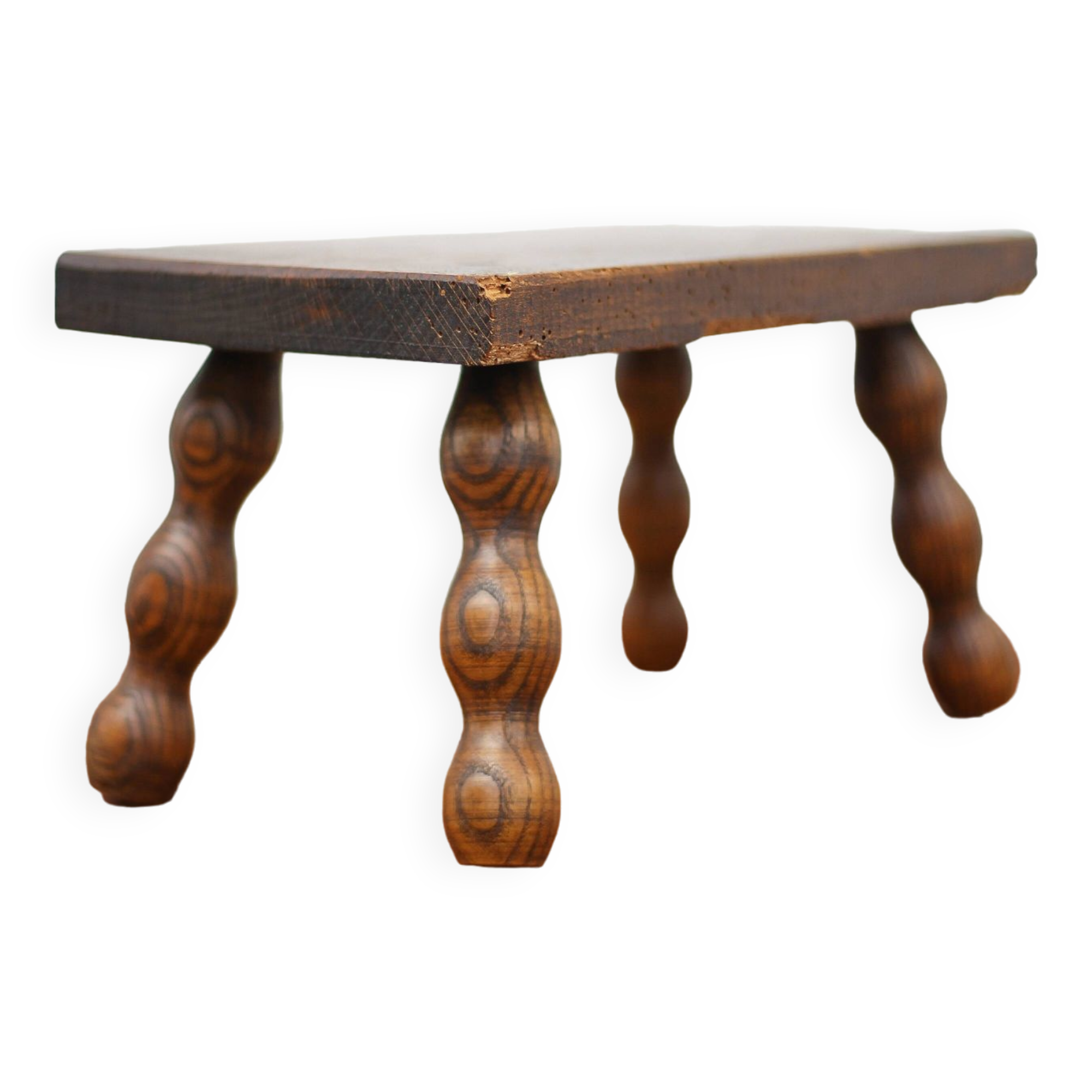 Wooden stool, small beaded foot stool, plant holder