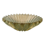 Saladier ancien en verre jaune