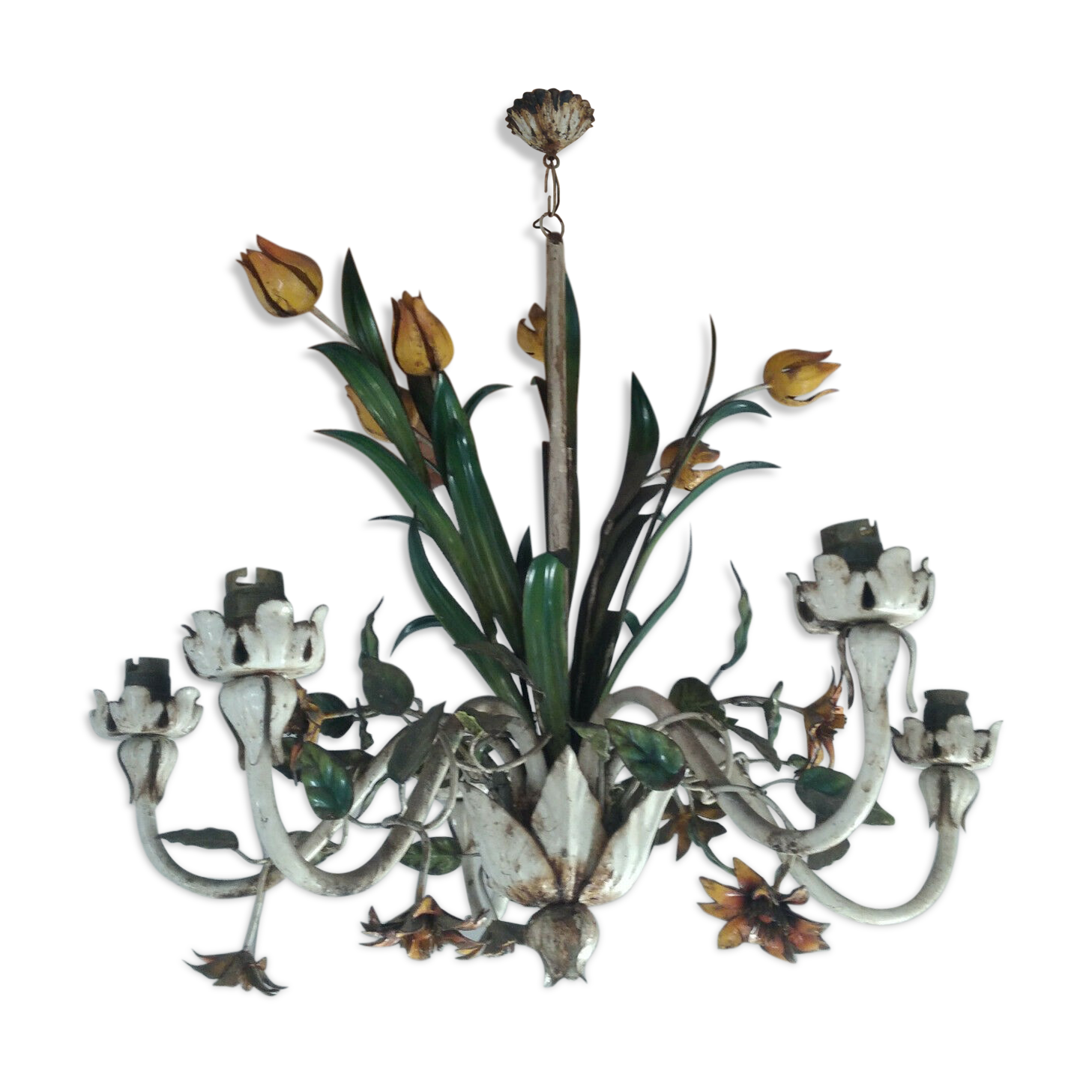 Painted iron chandelier 1950