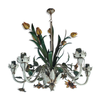Painted iron chandelier 1950