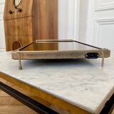 Serving unit with removable brass tray