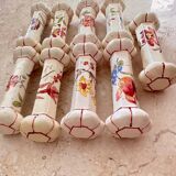 Series of 9 longchamp earthenware knife holders floral decor