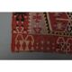 1970s Vintage Turkish Oushak Handmade Wool Cotton Red Runner Rug 70x354