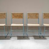 Hand-woven iron chairs from the 70s/80s, set of 4
