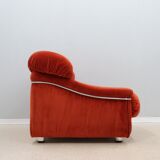 Vintage velvet armchairs Italy 1970s