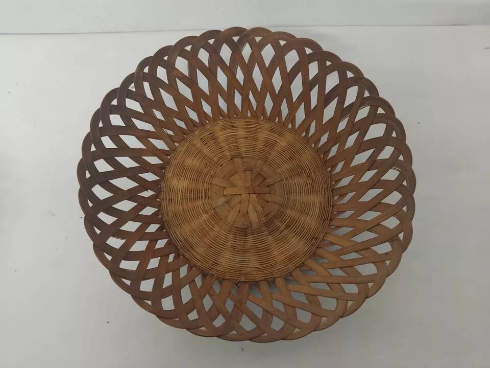 Set of 3 Vintage woven rattan baskets