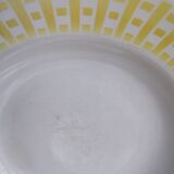 6 old plates mismatched geometric patterns Moulin des Loups, St Amand