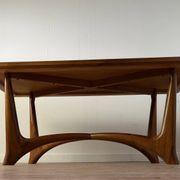 Vintage wooden coffee table – sculptural base