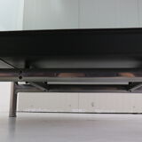 B&B Italia 'Diesis' Two-Tier Glass and Leather Coffee Table by Antonio Citterio