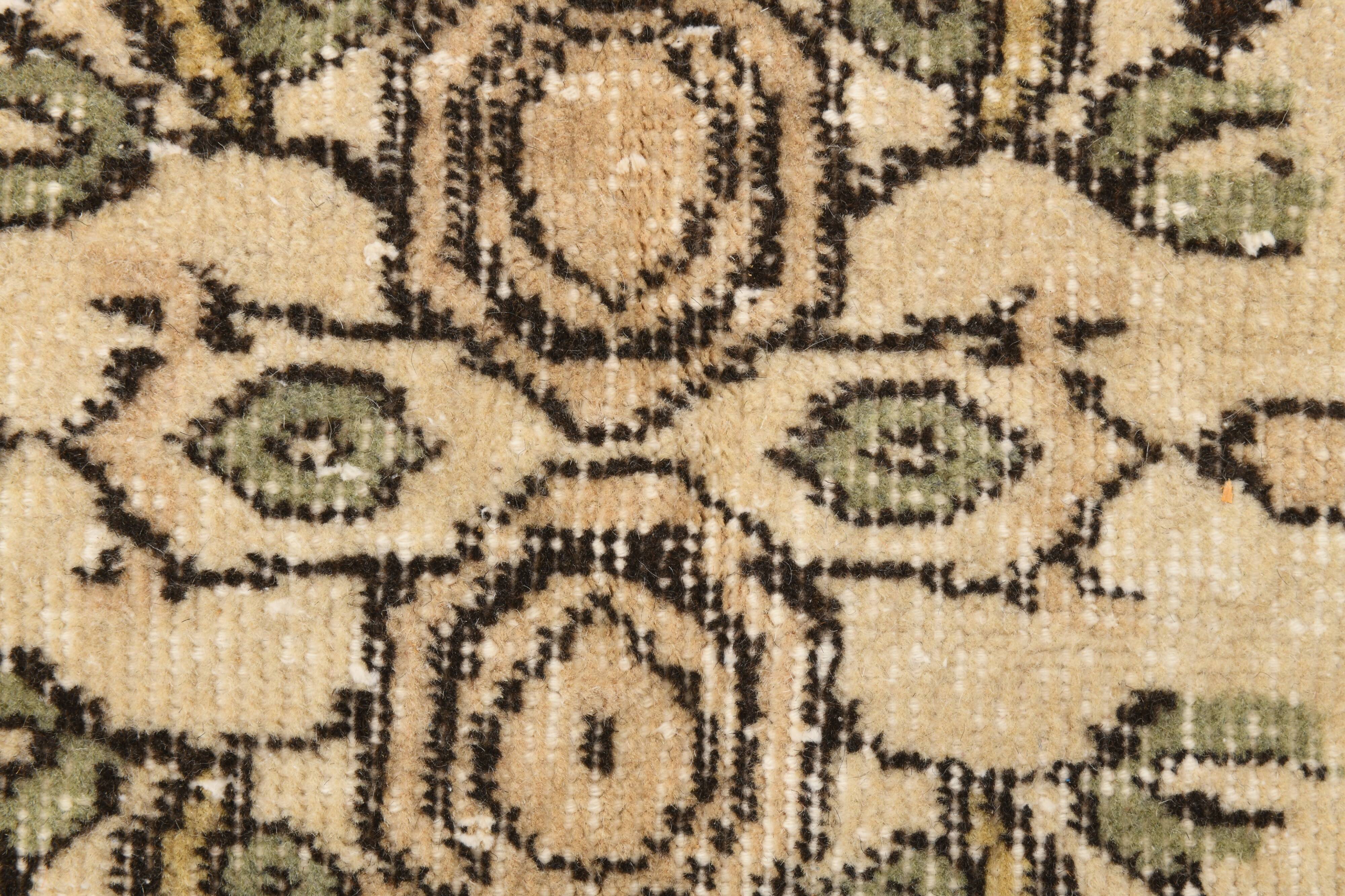 5x9 Cream & Brown Turkish Vintage Rug 162x260Cm SK 24779