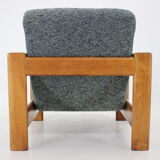 1960s pair of armchairs with stools in oak, Finland
