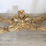 Giltwood antique console table with marble top, Italy 18th century