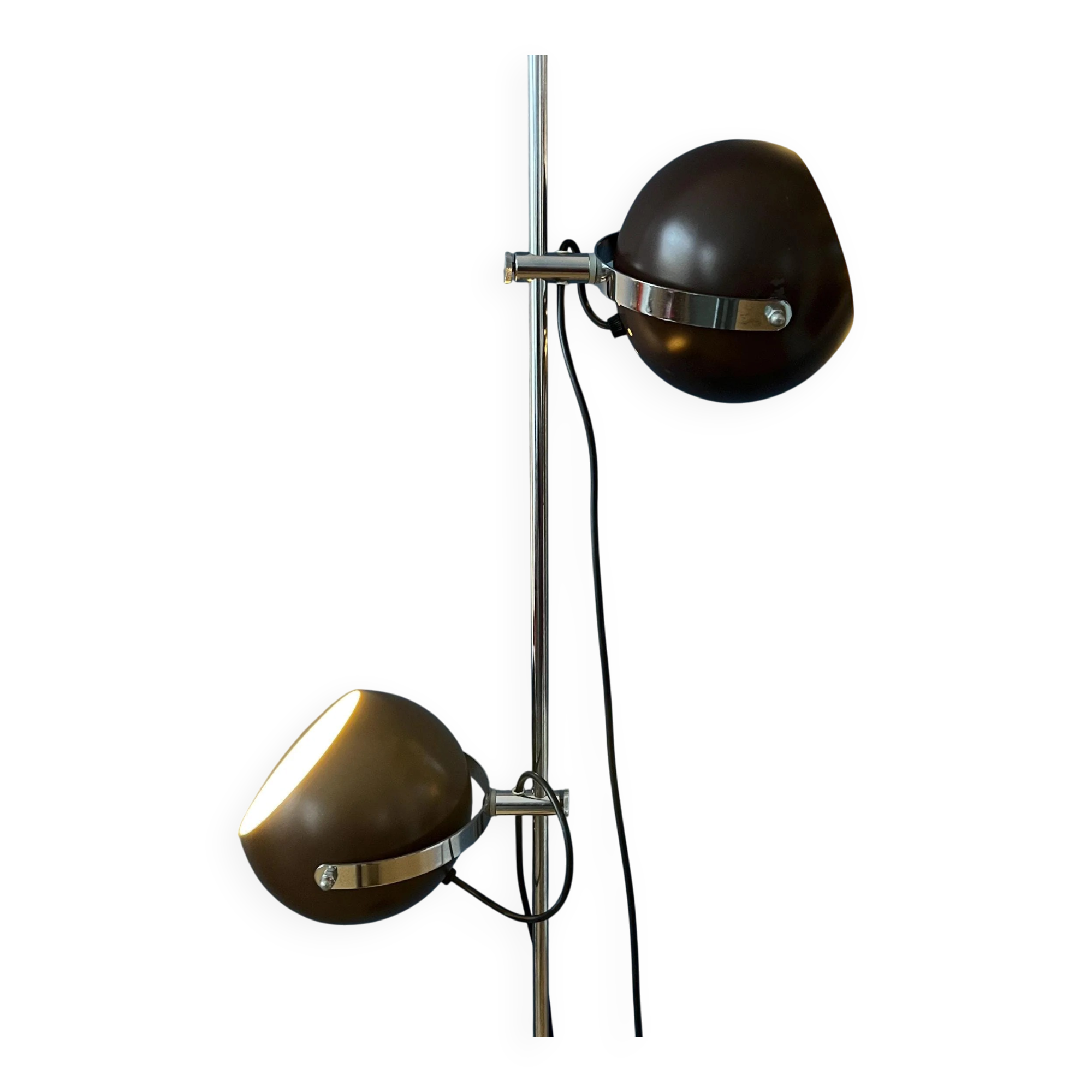 Space Age Mid-Century "eyeball" brown floor lamp