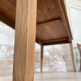 Vintage farm table with spindle legs.