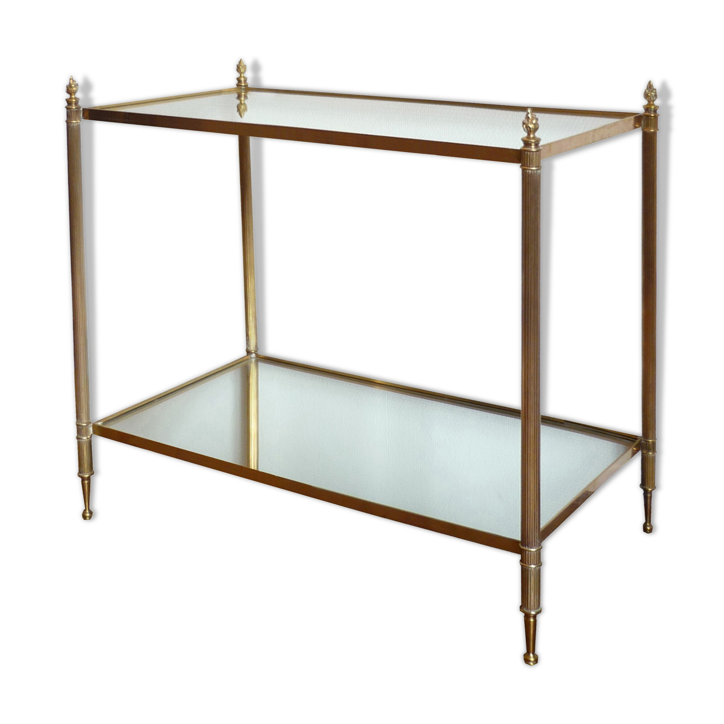 Bronze side table and brass