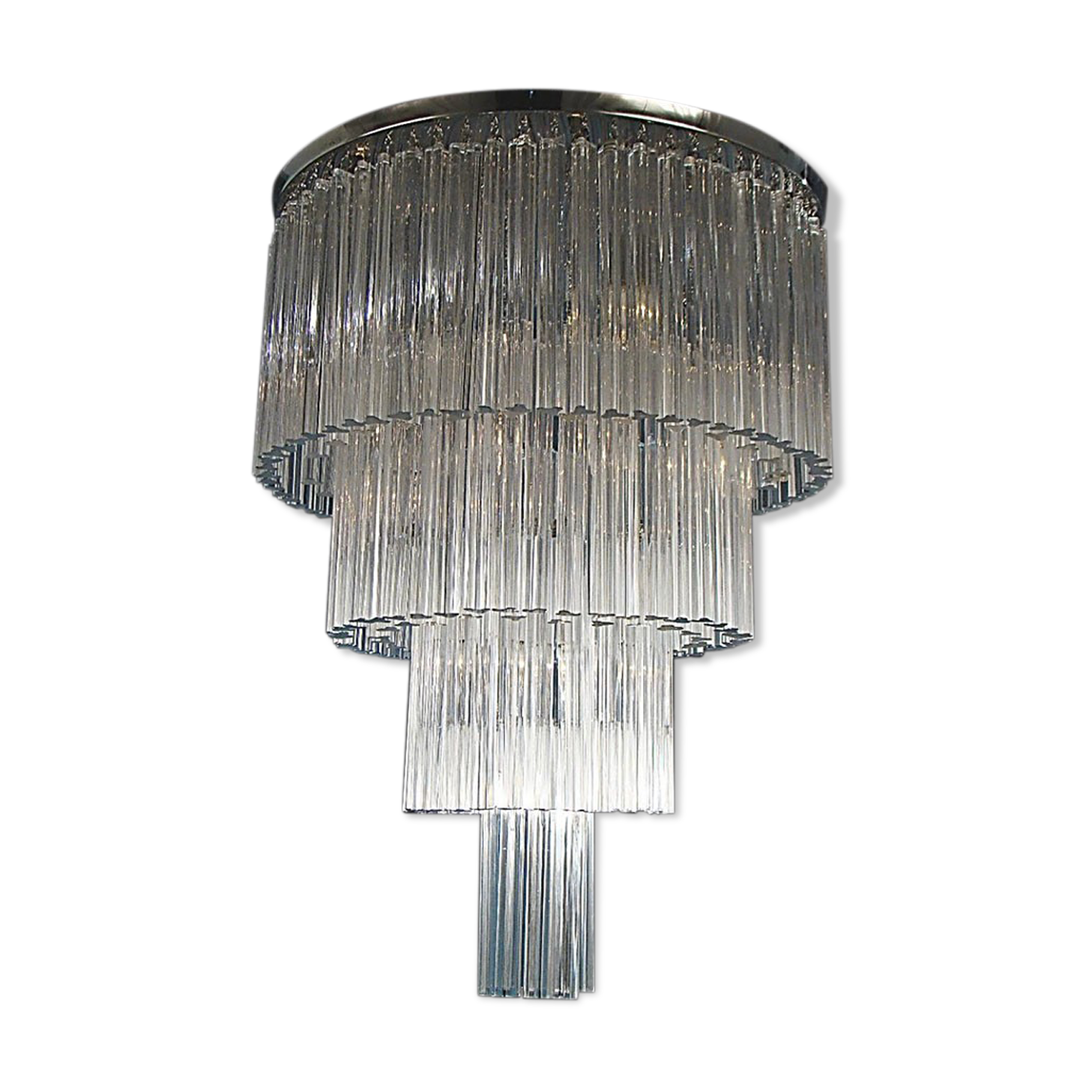 Lamp art deco style metal & crystal