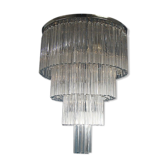 Lamp art deco style metal & crystal