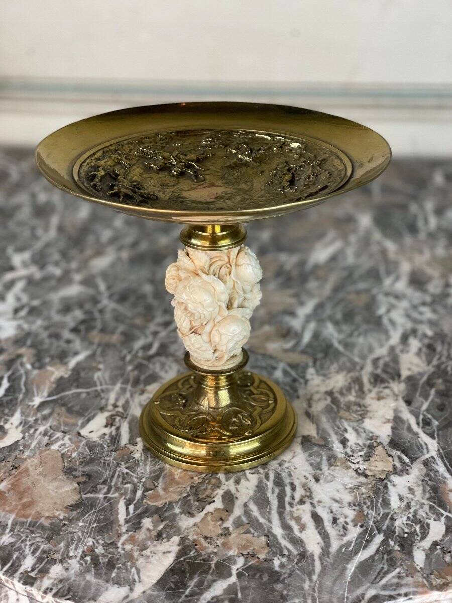 Cup in gilded bronze and ivory