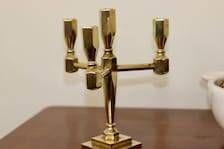 Vintage Candelabra with Four Arms in Swedish Brass from Gusum