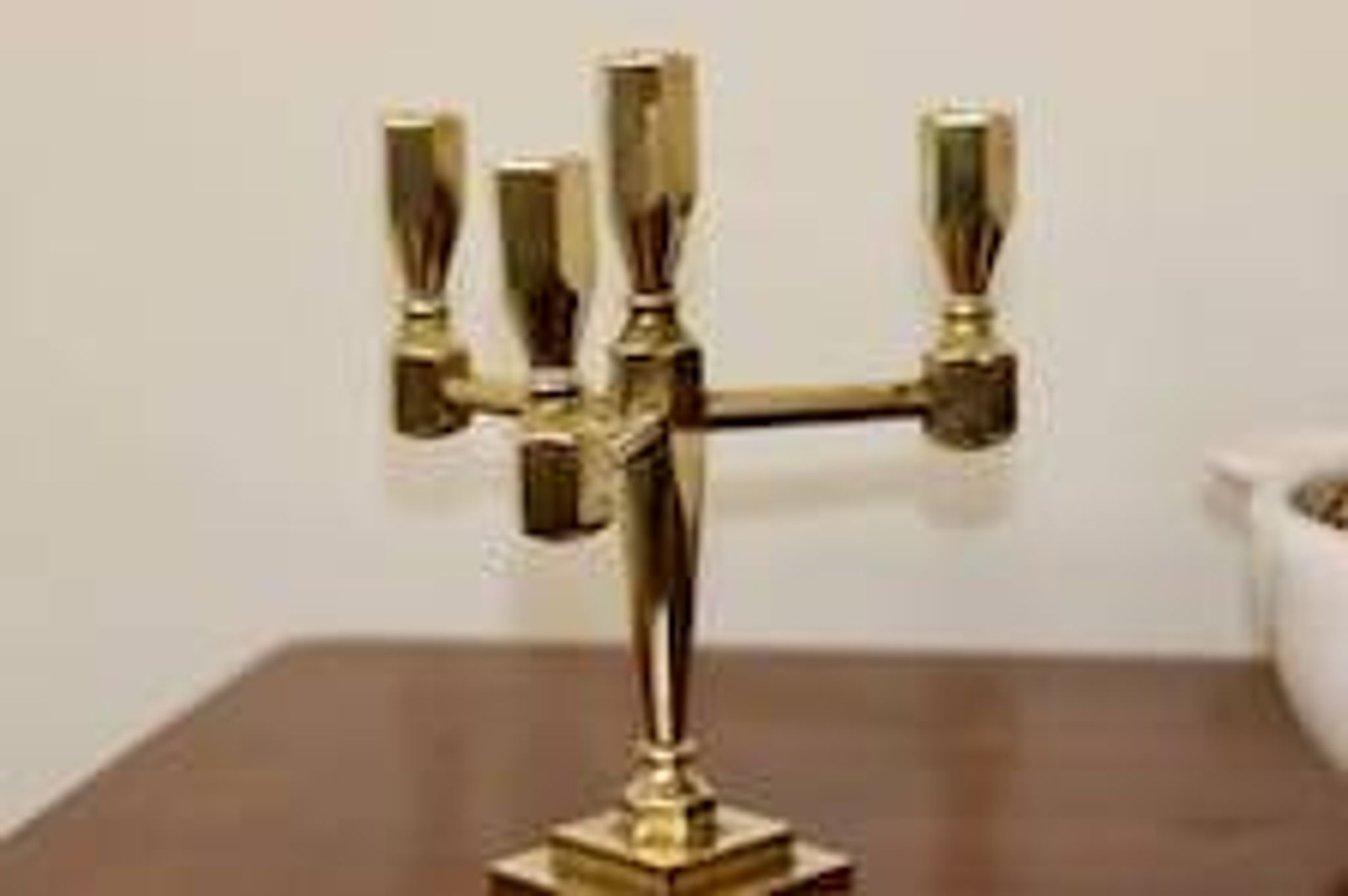 Vintage Candelabra with Four Arms in Swedish Brass from Gusum