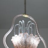 Charming Pink and Transparent Murano Glass Chandelier by Barovier e Toso, 1950s