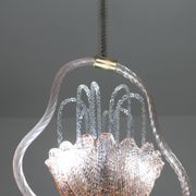 Charming Pink and Transparent Murano Glass Chandelier by Barovier e Toso, 1950s