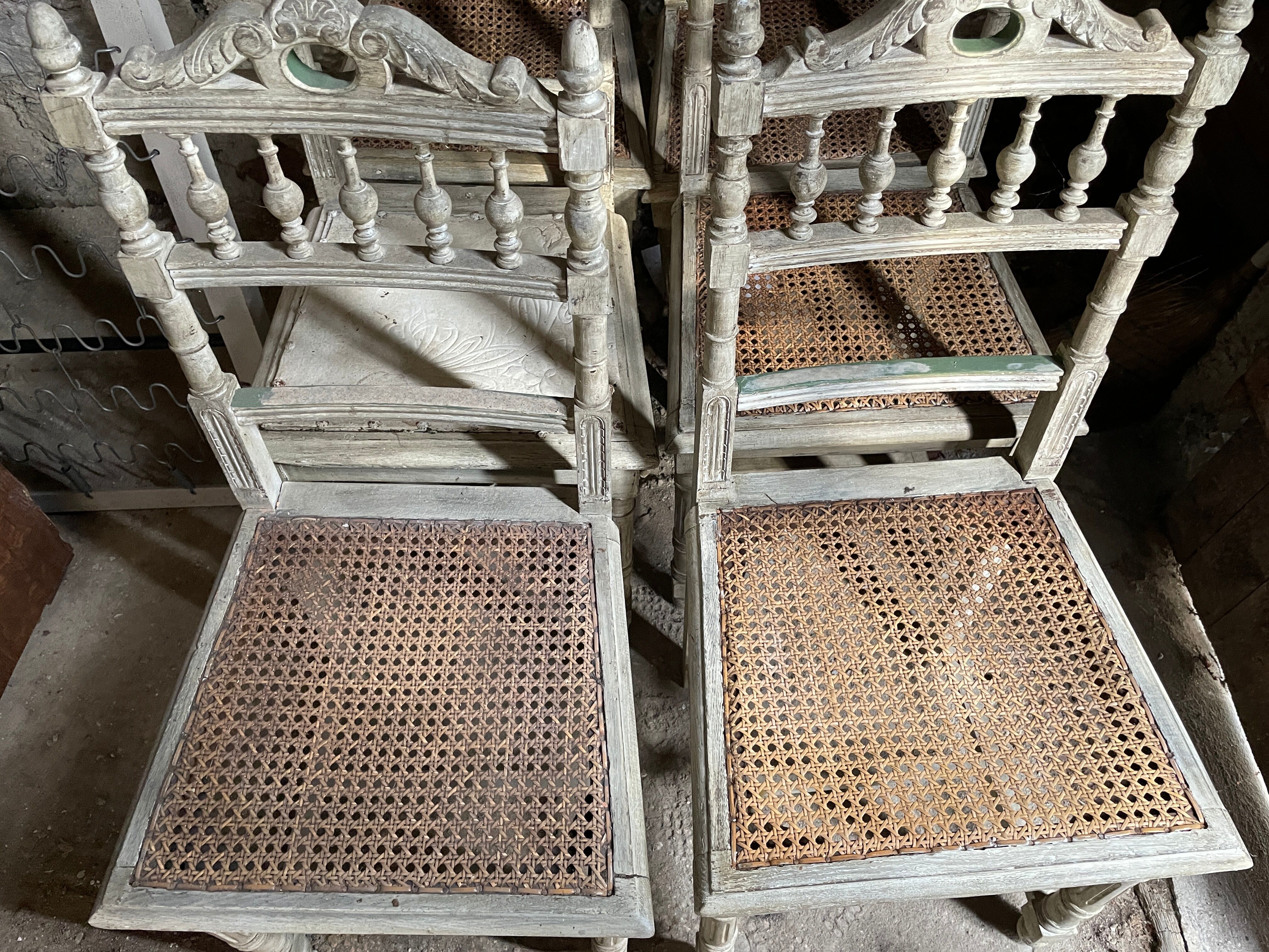Old carved wood chairs