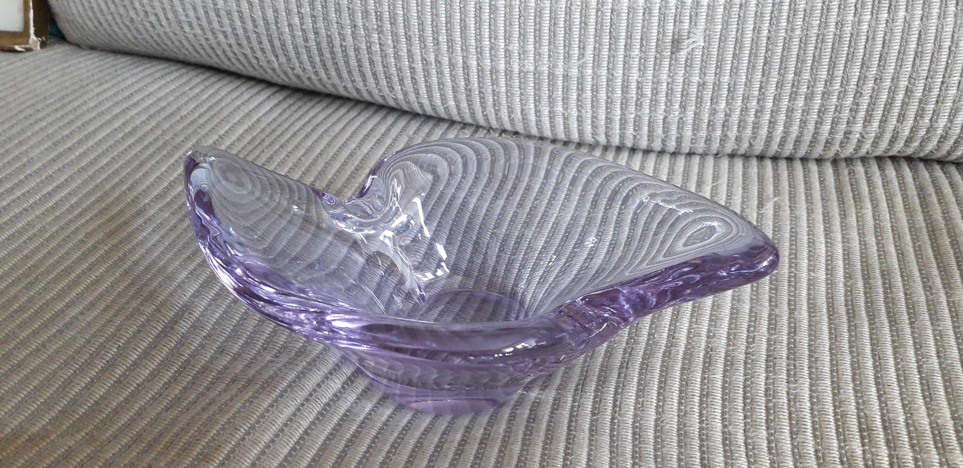 Vintage glass catchall in a very original shape.