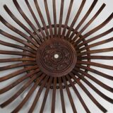 Handcrafted fruit dish 1960 solid wood unique piece