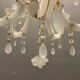 Italian white opaline glass chandelier