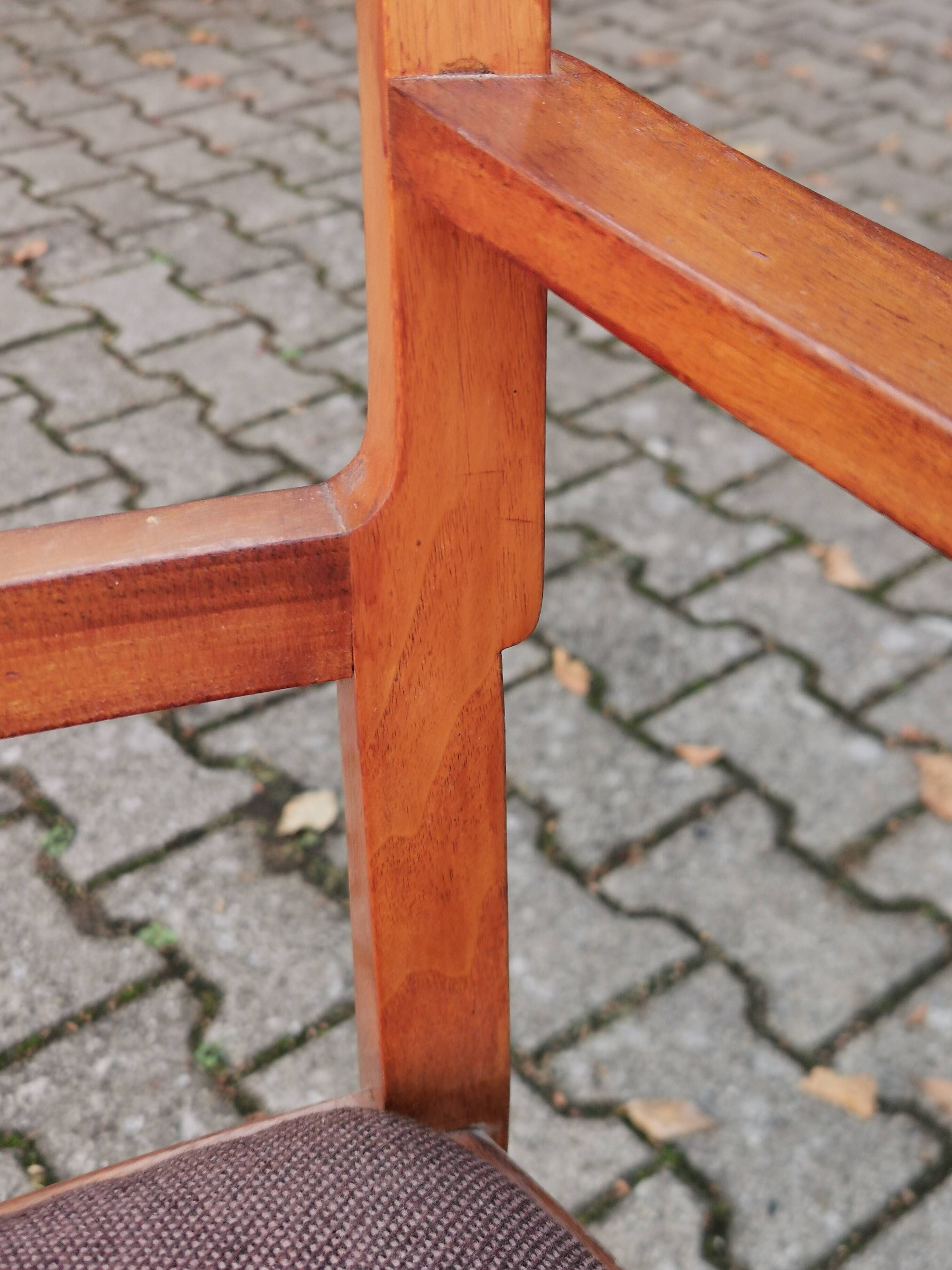 Vintage Scandinavian armchair wood fabric 60's