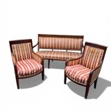 Antique Empire-style salon, 3 pieces. Original upholstery.