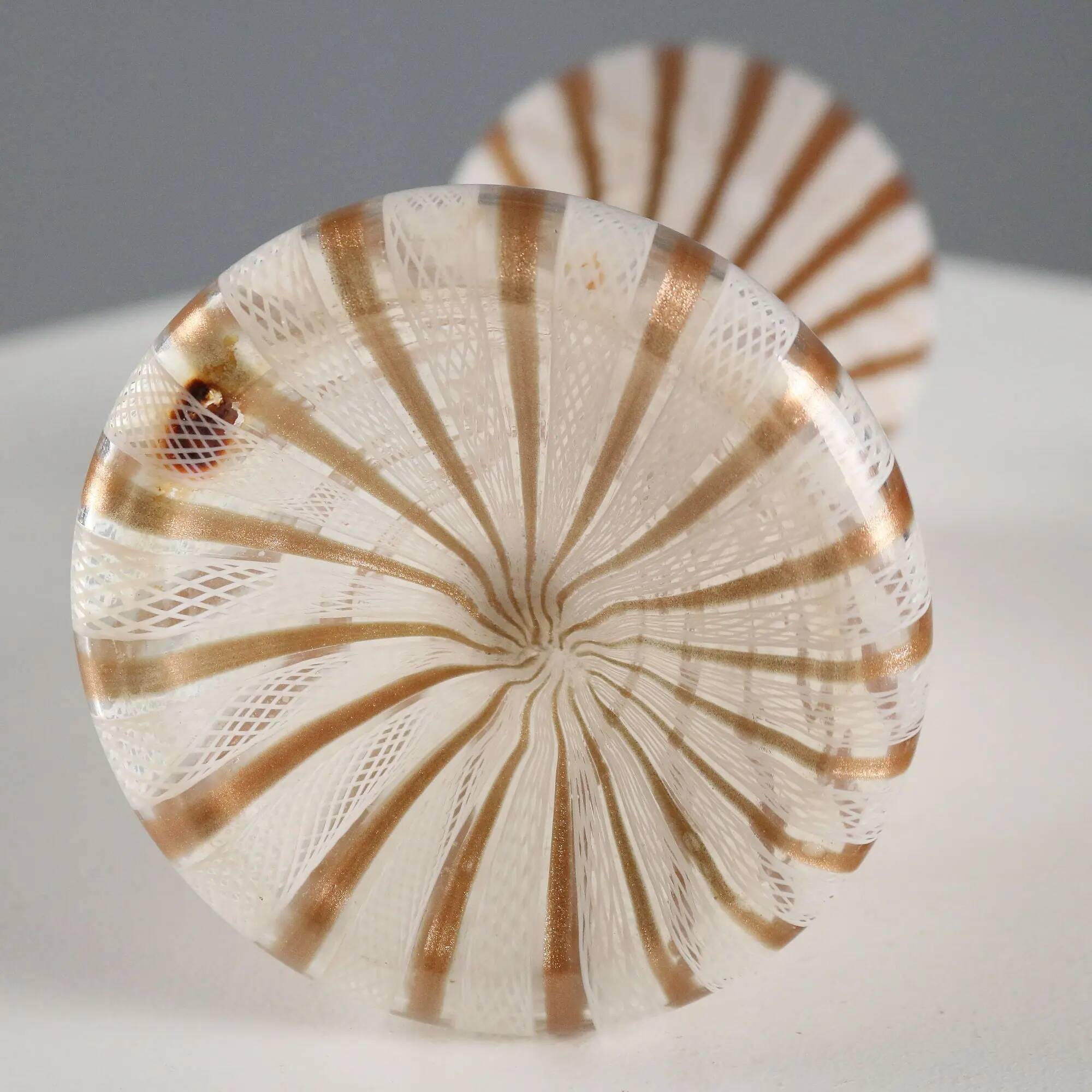 Vintage hourglass-shaped glass vase, designer, Italy, 1950s-1960s.