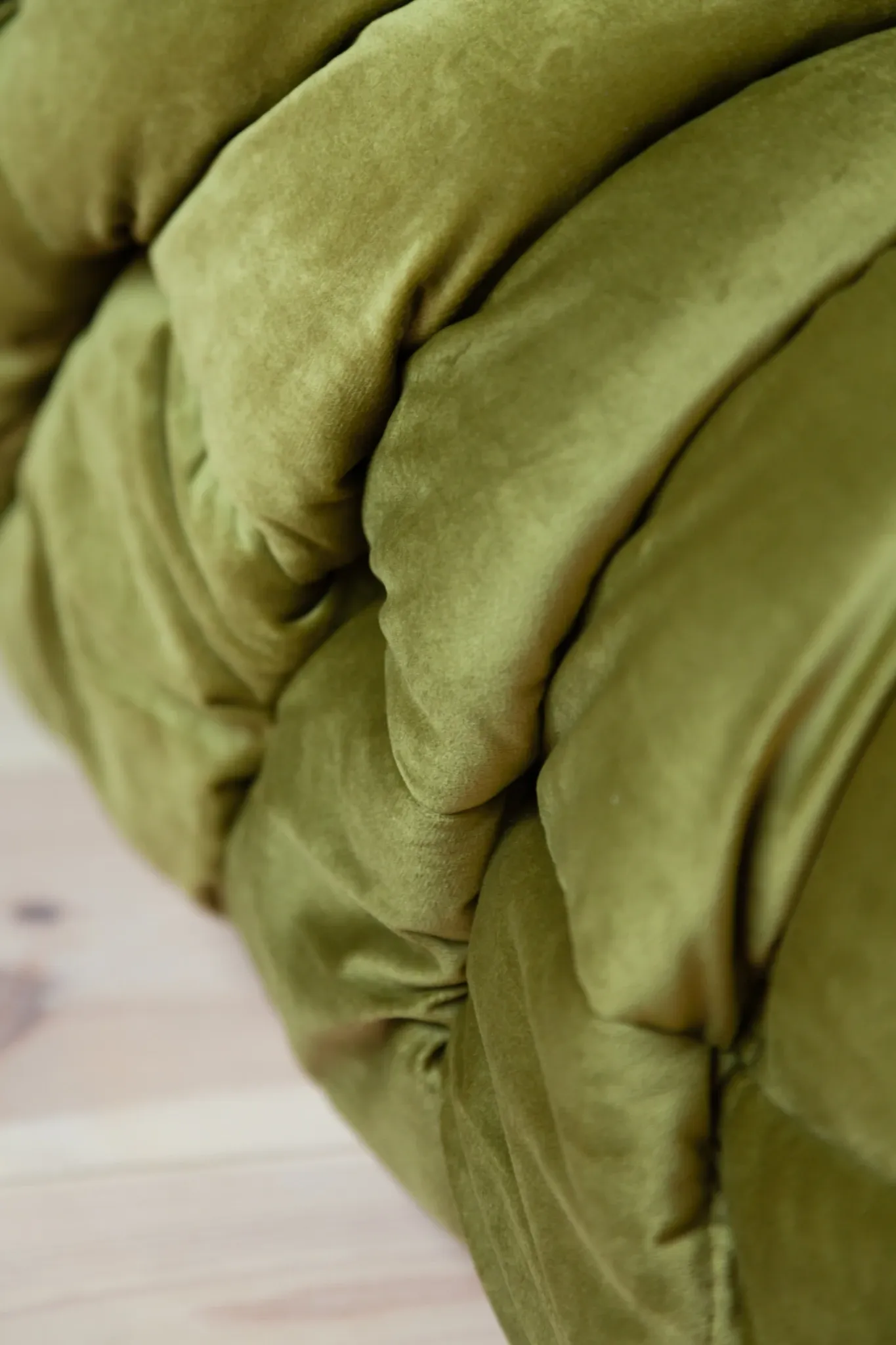 Togo Sofa Corner Green Velvet, France, 70´s