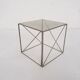 Rare metal and glass side table by Max Sauze, Isocele, France 1960's