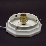 French Art Deco Skyscraper Ceiling Light White Opaque Glass - Limoges Mount