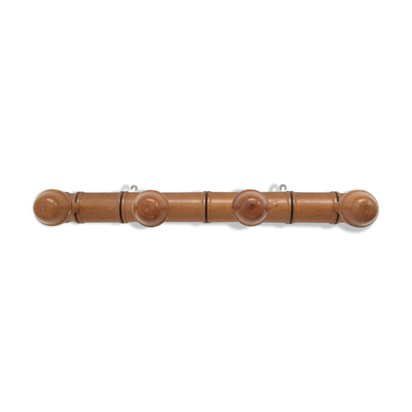 Porte-manteau mural en bois effet bambou