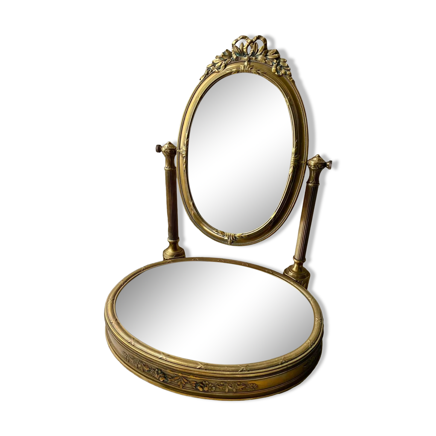 Brass psyche mirror 35x46cm