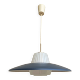 Vintage pendant light in dark gray and opaline metal