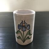 Vase signed iris decor