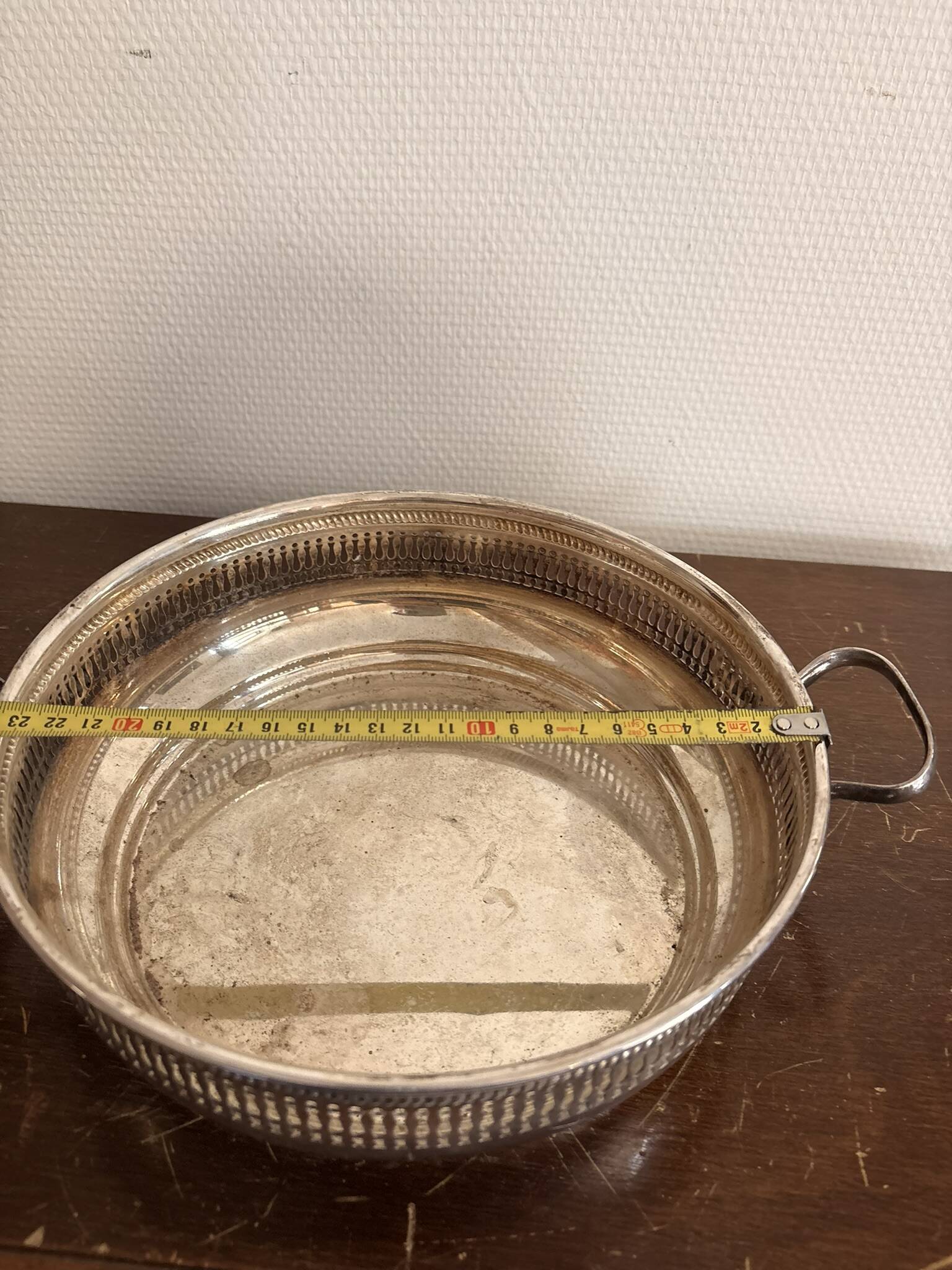 Antique Silver Metal Fruit Bread Basket Louis XVI Style