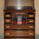 Vintage military commode FINE hardwood, brass and leather.
