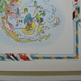 Illustrated map of Asia of Jacques Liozu world map
